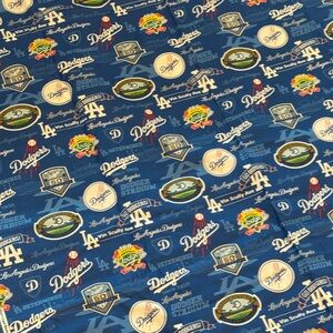 Los Angeles Dodgers Blue Patterned Fabric